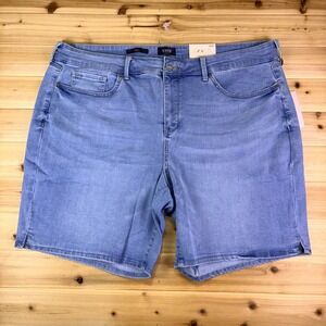 NEW NYDJ Jean Shorts Womens 22 W Ella Lift Tuck Technology Denim Blue Jean Short